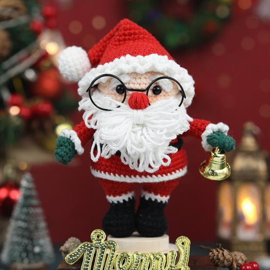 Christmas Crochet Kit Crochet Starter Kit with Step-by-Step Video Tutorials Santa Claus Nutcracker Green Elf Knitting Set for Beginners