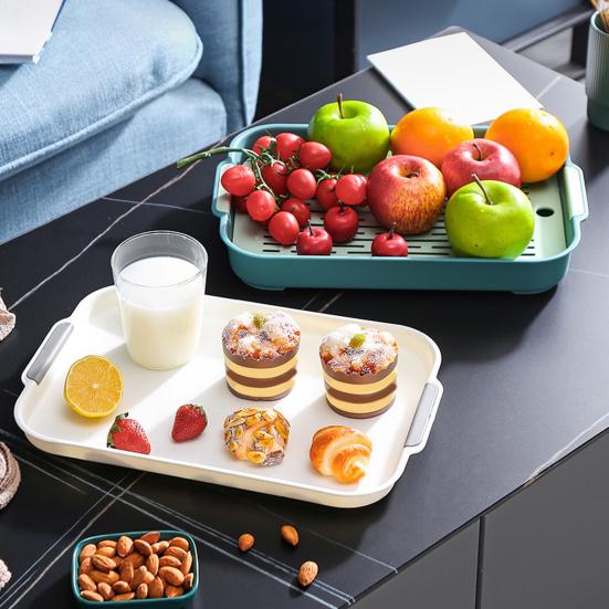Multi-Purpose Drainage Tray Double-Layer Plastic Drying Rack Rinseable Garbage Tray