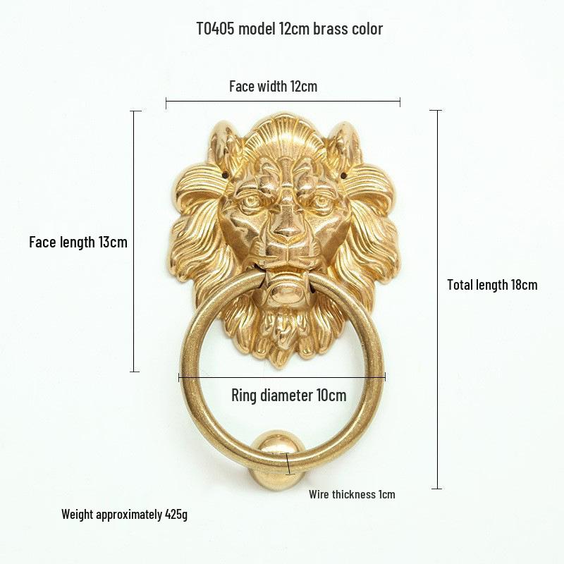 Antique Brass Lion Head Door Knocker & Pull Handle for French Doors