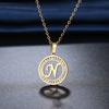 316L Stainless Steel 26 Letters A-Z Necklace NEW Crystal Rhinestone Necklaces for Women Wedding Valentine's Day Gifts