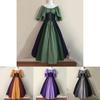 Elegant Vintage Color Blocked Maxi Dress With Flowy Sleeves And Cinched Waist For Women