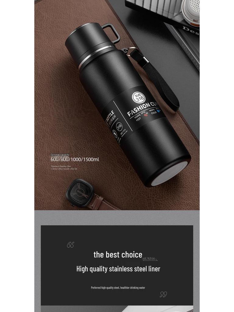 Portable Large-Capacity Double-Wall Insulated Stainless Steel Water Cup