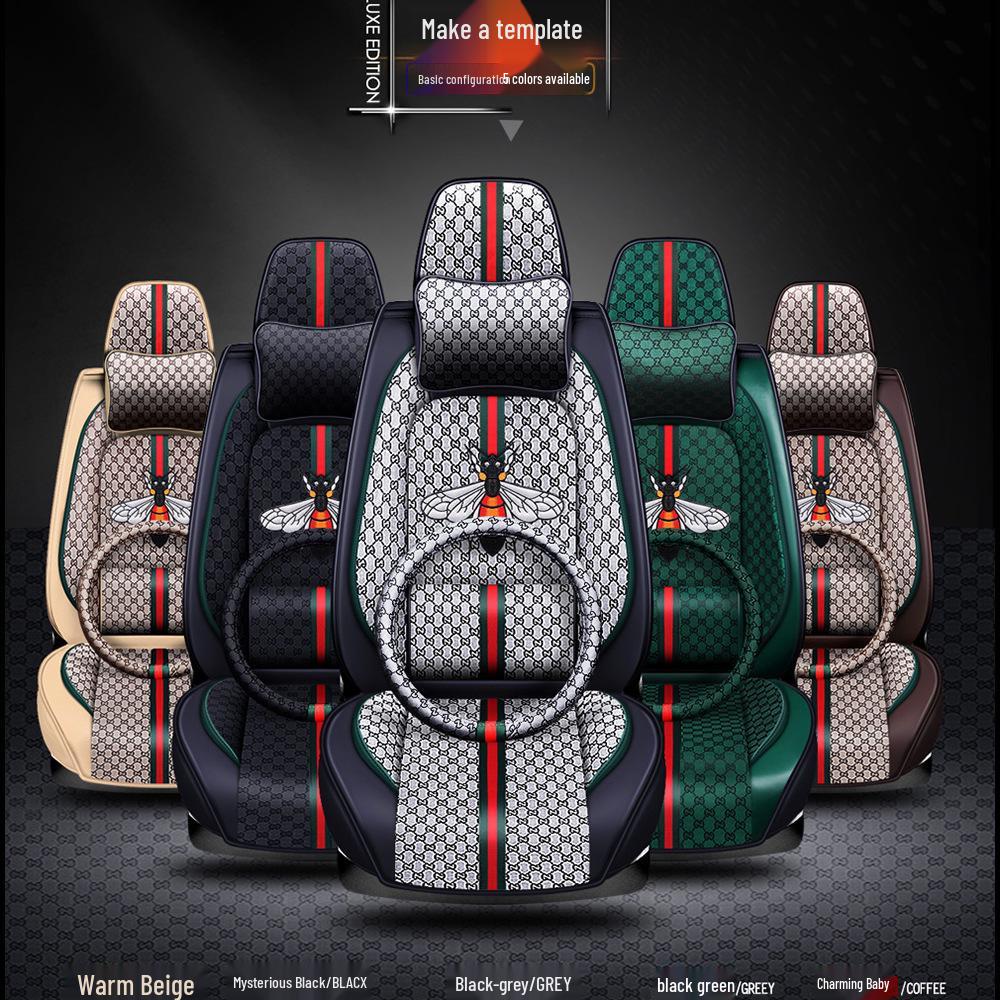 Universal Linen Seat Cover for Honda Accord 8th-10th Gen - Half Cushion, Full Cover, All-Season