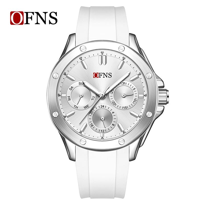 Oufanni Waterproof Teen Luminous Quartz Watch - Six-Hand Design for Men & Women грязно-белый