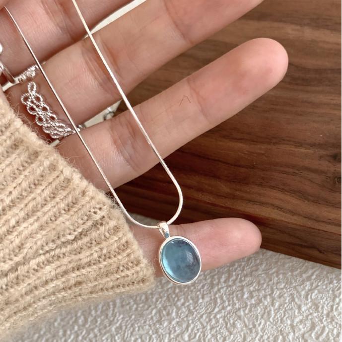 

17KM Прості пластмасові намиста для жінок Елегантний кришталевий кольє Ланцюжок Кулон Аксесуари Ювелірні вироби 8