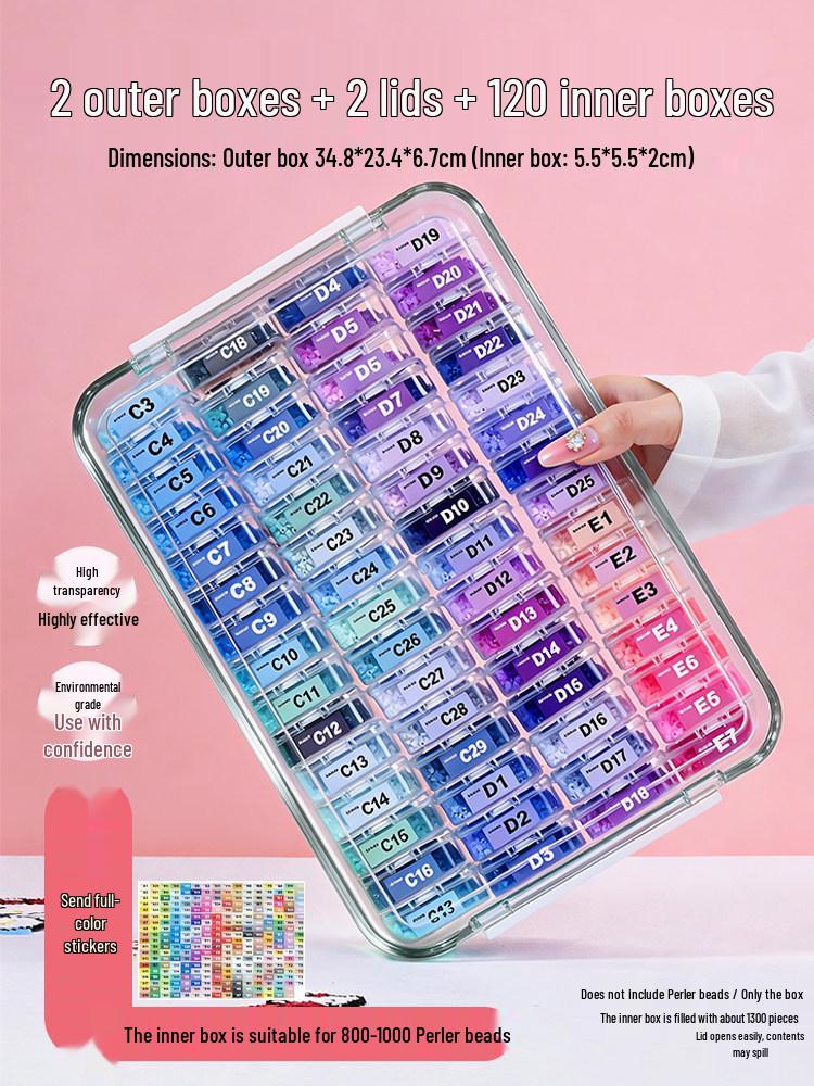 Large Transparent Bead Organizer Box with Compartments