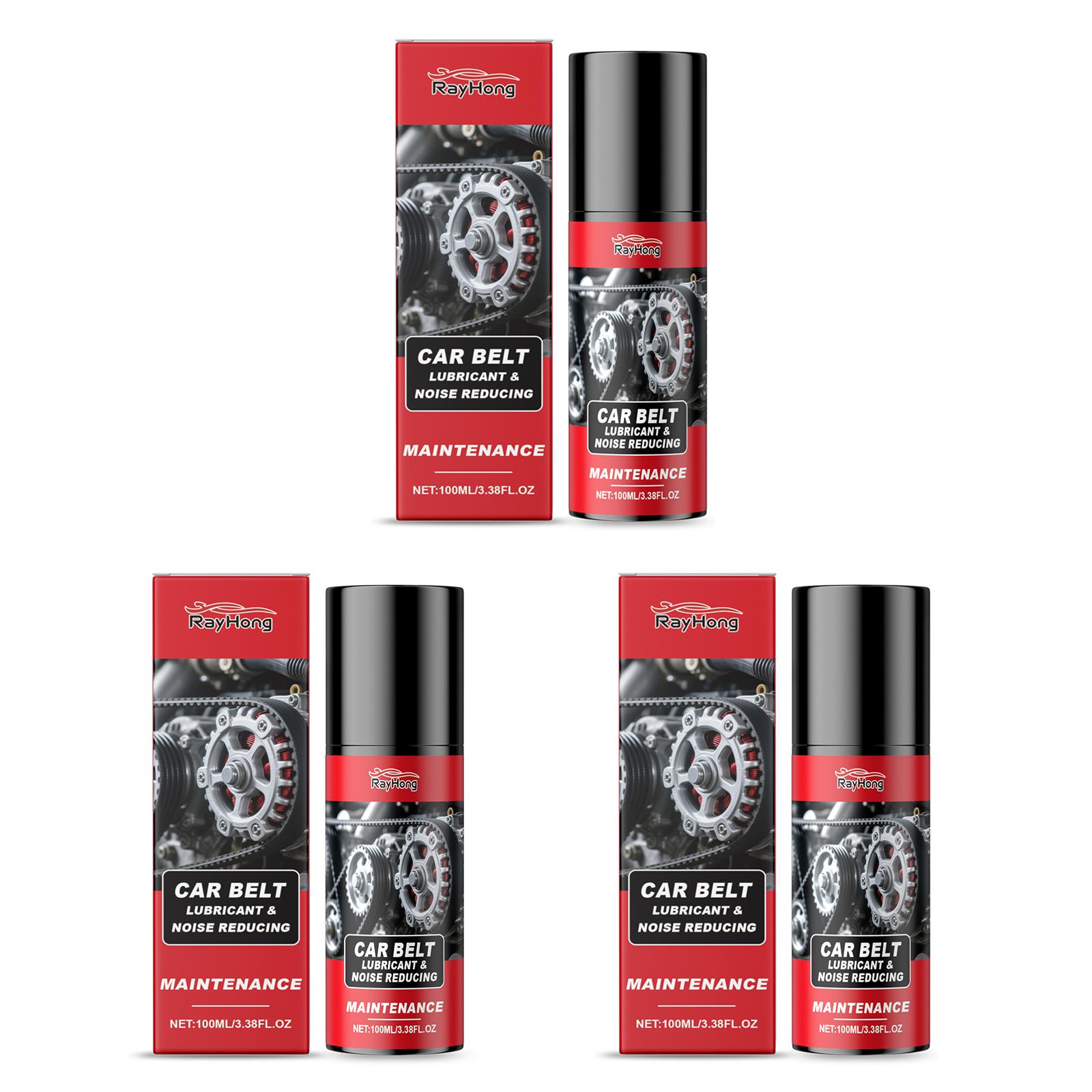 Car Engine Belt Dressing Spray Stops Noise Lubrication Reduces Friction Protects Rubber Prolong Belt Life Cars Maintenance 100ml 3pcs