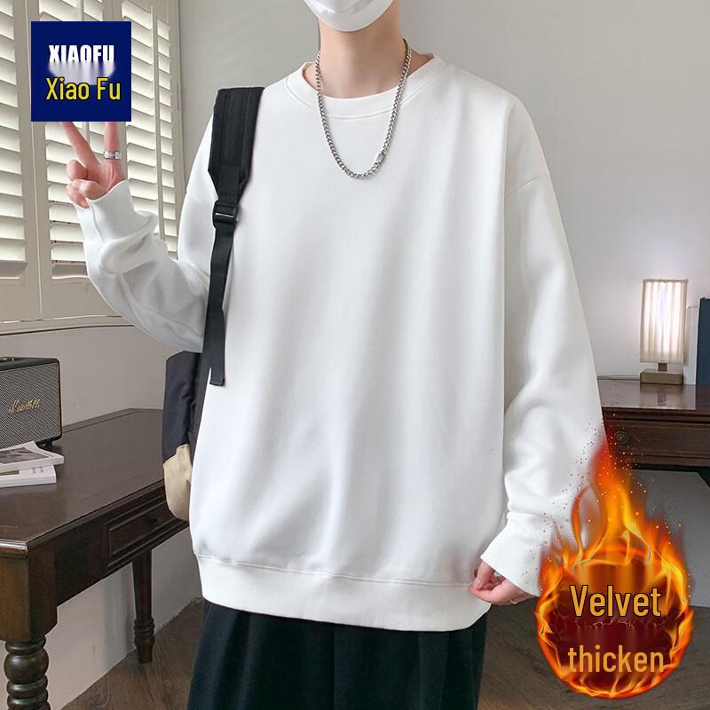 Men s Versatile Fleece-lined Crew Neck Sweatshirt XL