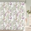 Nordic Style Flower Leaf Plant Printed Fabric Shower Curtains Floral Bath Screen Waterproof Products Bathroom Decor With Hooks