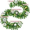 2.7M Christmas LED Garland Decoration Wreath LED Rattan Garland Decorative Green Christmas Artificial Xmas Tree Rattan Banner