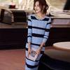 KAVON Striped Knitted Bodycon Dress