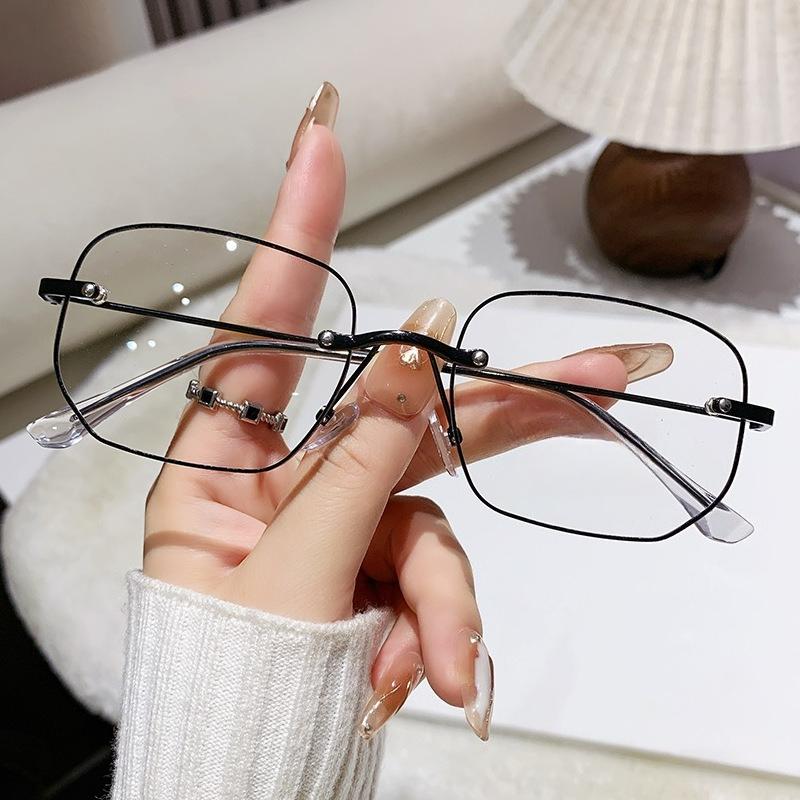 New High-Definition Anti-Blue Light Presbyopia Glasses Unisex Stylish Metal Square-Frame Reading Eyewear Diopter 0 To +4.0