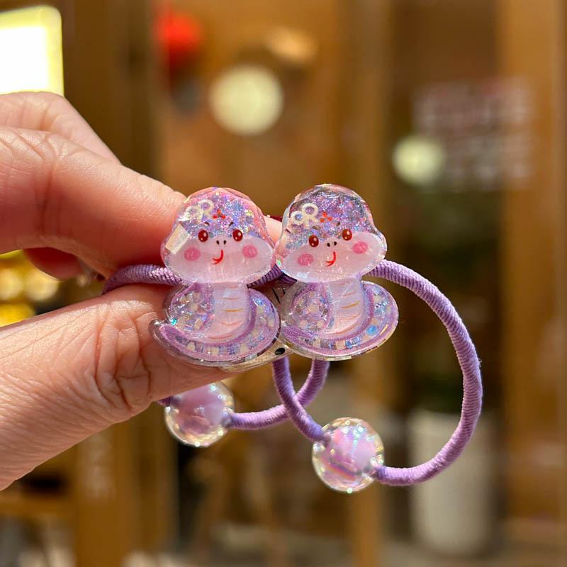 

1 пара детских принцессных повязок для волос, эластичные, дизайн змейки, милые детские резинки для волос, детский головной убор, аксессуар для девочек