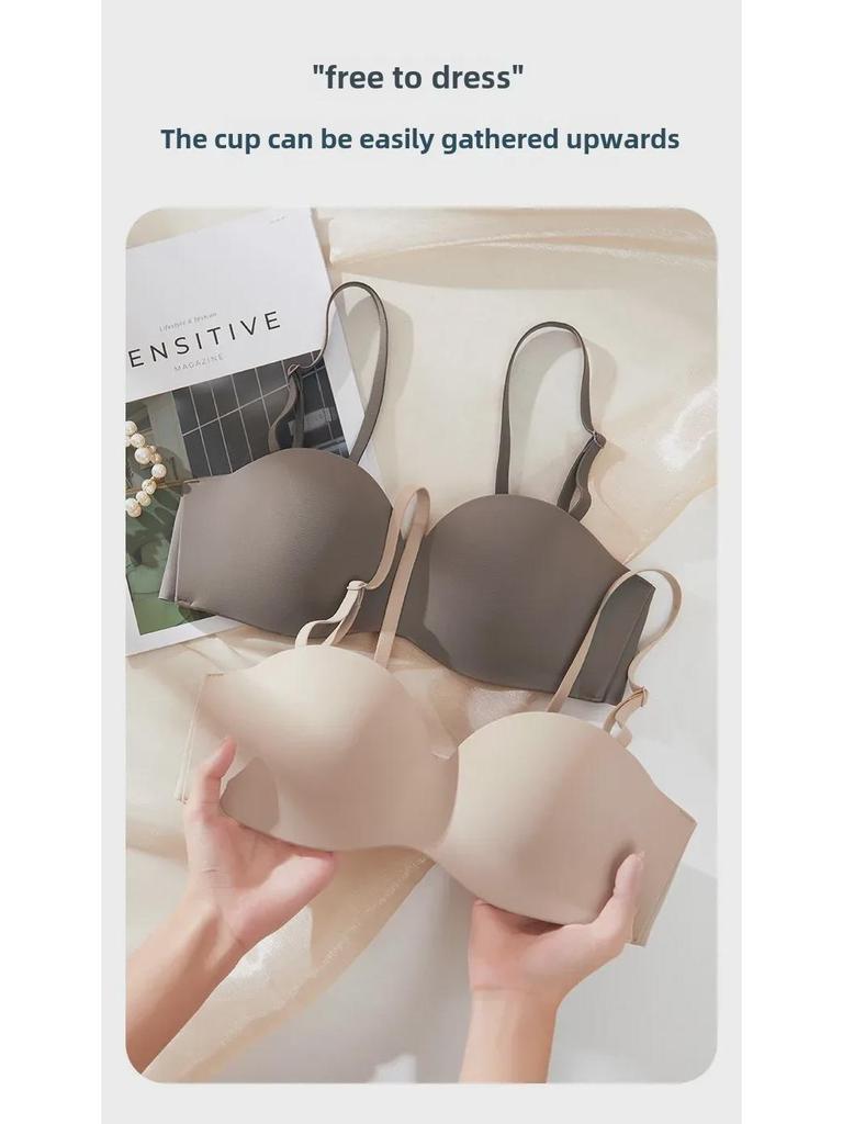 Sleek Strapless Non-Slip Tube Top Bra: Invisible, Seamless, and Supportive Without Underwire