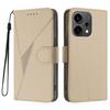 For Oppo Reno14 5G (China)/Oppo Reno14 5G (Global) Case Triangle Imprint Leather Phone Cover with Lanyard