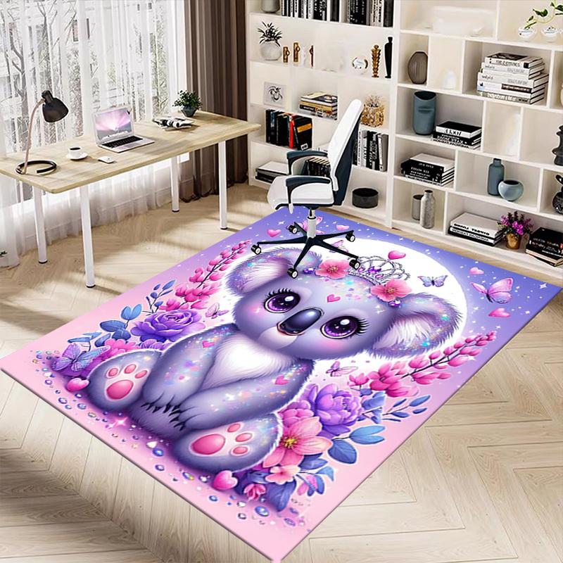 1pc Koala Princess Carpet Office Rug Outdoor Mat Home Decor Area Carpet Festival Gift Office Desk Chair Carpet
