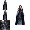 Halloween Cosplay Dress For Women With Skeleton Print Polyester Fantasy Evil Witch Vampire Dead Soul Costume For Role Play