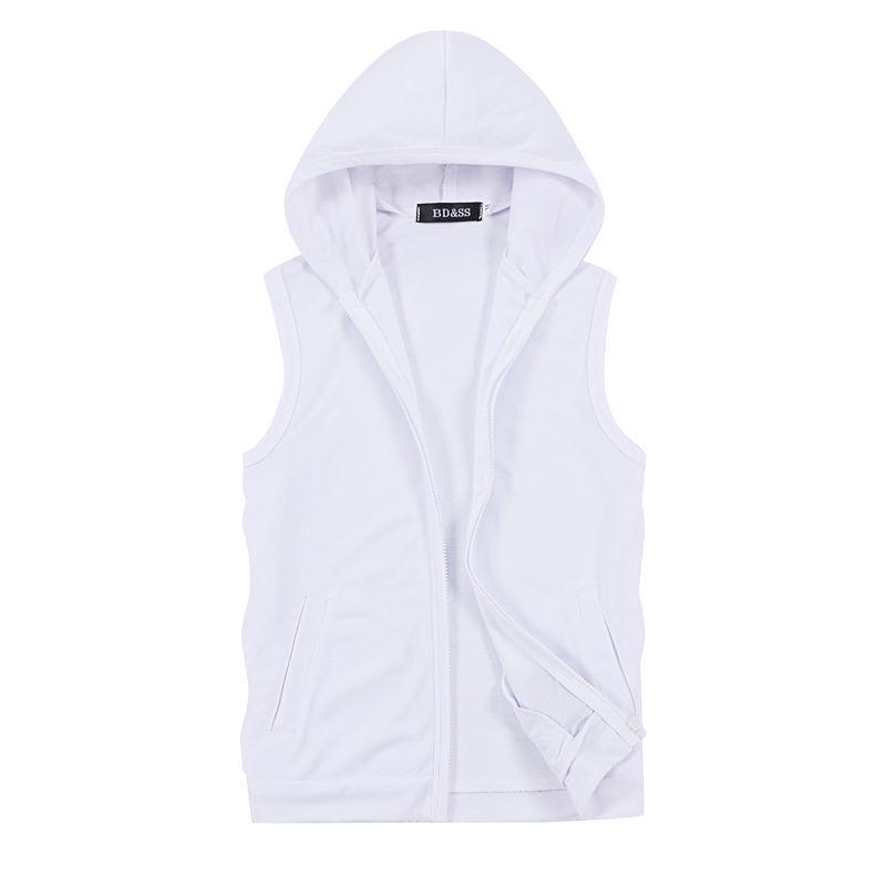 Men's Slim Fit Hooded Sleeveless Vest - Spring/Autumn, Plus Size, Lightweight Fitness Cardigan