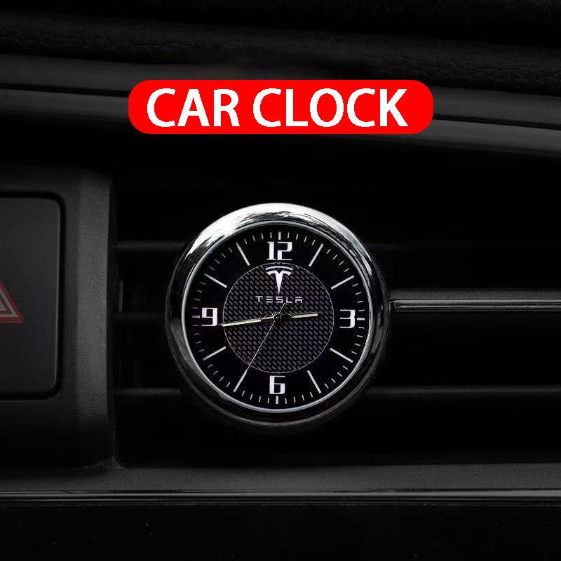 Auto Car Dashboard Clock with Mini Watch Quartz Electronic Timepiece For Tesla Model 3 Model S Model X Model Y Roadster SpaceX