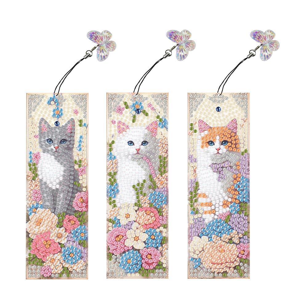 3Pcs Animal Patterns DIY Diamond Painting Bookmark Diamond Bookmark Art Projects for Readers Home Office Book Decor & Gift Idea