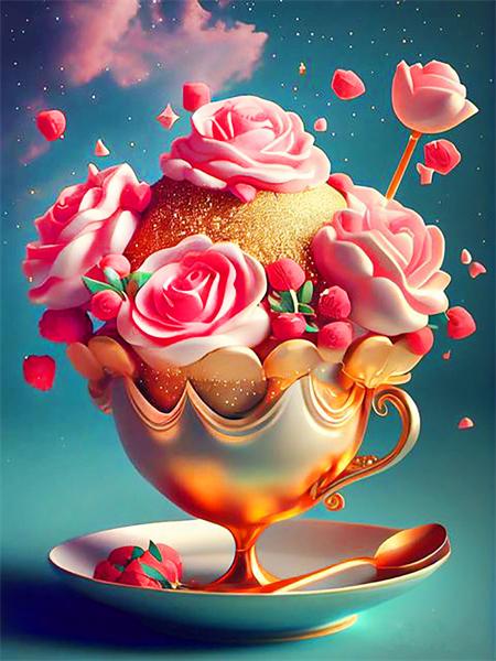 Diamond Painting Sammlung Kuchenbecher Voll Quadratisch/rund Stickerei Essen Landschaft Mosaik 5d DIY Heimdeko