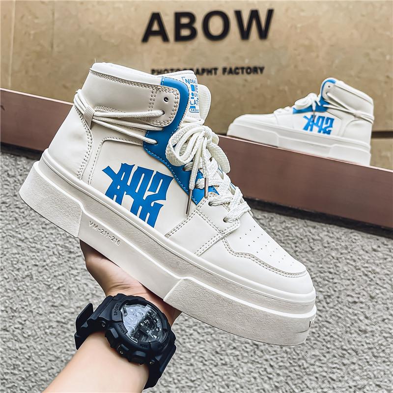 

Летние новые дышащие туфли на толстой подошве, спортивная и повседневная обувь, студенческие кеды для скейтбординга, модная обувь, весенняя мужская обувь 44 белый