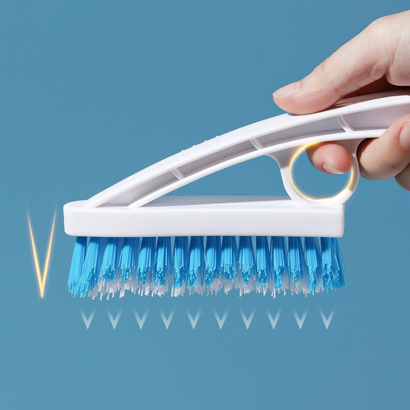 V Tile Type Gap Cleaning Brush With Plastic Handle For Bathroom Wall Scrubber