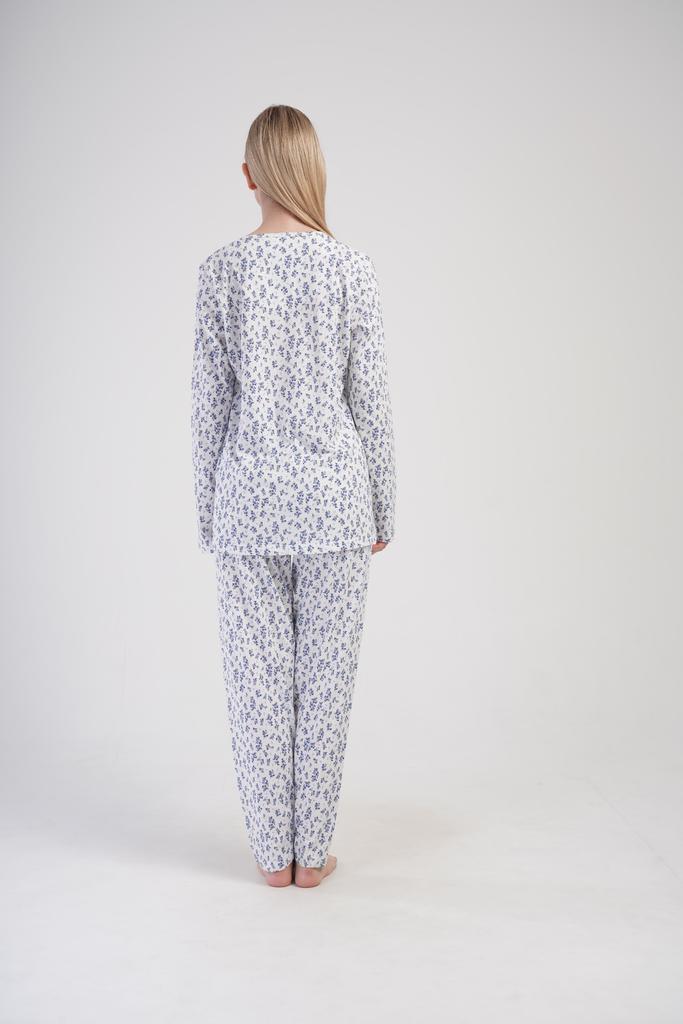 Women's Cotton Pajamas with Long Pants 3XL Vienetta Button-Up
