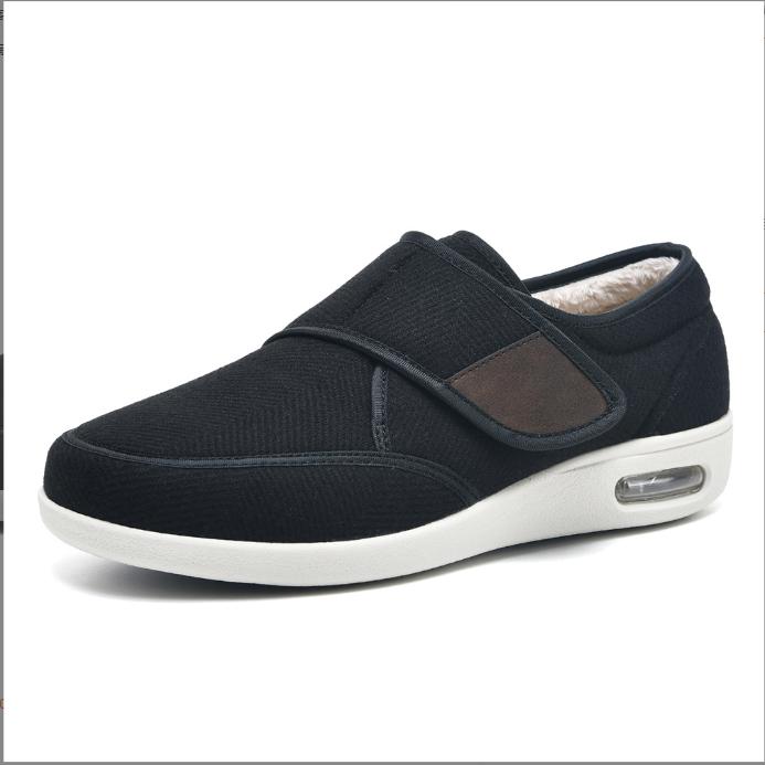 XIHAHA New Autumn and Winter Old People Shoe Senile Wide Feet Swollen Shoes Eversion Soft Comfortable Diabetic Walking Shoes