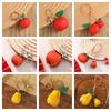 Persimmon DIY Material Package Keyring Pear Leather Keychain Trendy Fruit Bag Pendant  Women