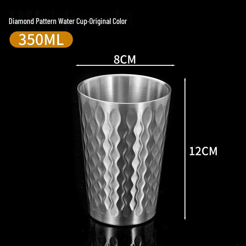 

Креативный корейский стакан для напитков с двойными стенками и узором «огненный бриллиант» – стакан из нержавеющей стали 304 для пива, кофе или чая Small