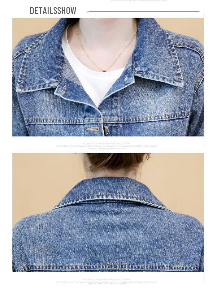 Women's Slim-Fit Versatile Vintage Denim Jacket - Korean Style for Spring/Autumn 2025