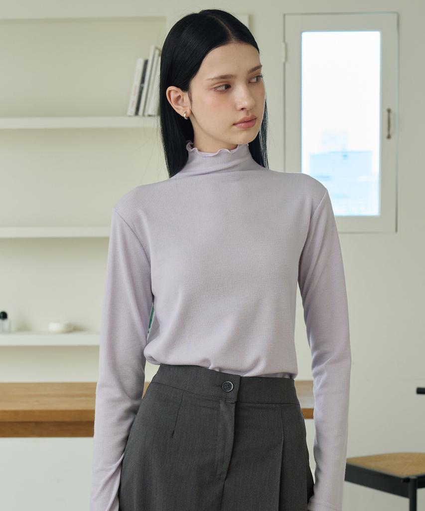 BIBYSEOB Neck Point Turtleneck Light Purple [T43]