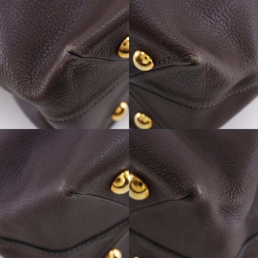 DELVAUX Tote Bag By color Brown leather Women Used