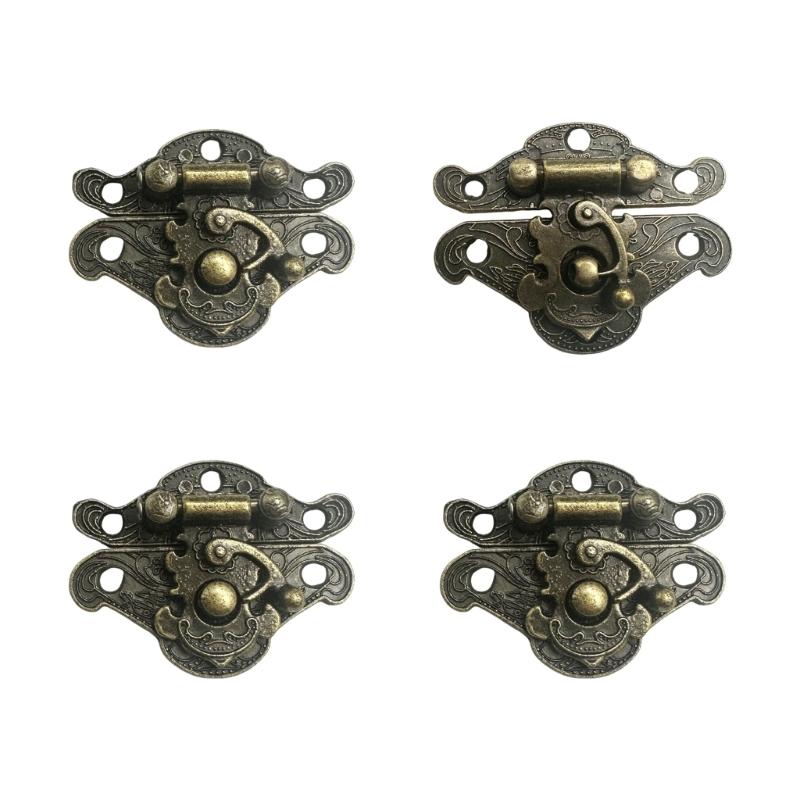 Screw Mount Cabinet Hook Hardware Decorative Metal 4 Pc Set for Storage Cabinets and Furniture Front Repair Use