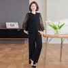 Set de modă de primăvară pentru femei Doamne la mijlocul vieții Bluză Elegantă pentru Doamnă Costum Elegant din Două Piese Culoare Uni cu Design cu Buzunar