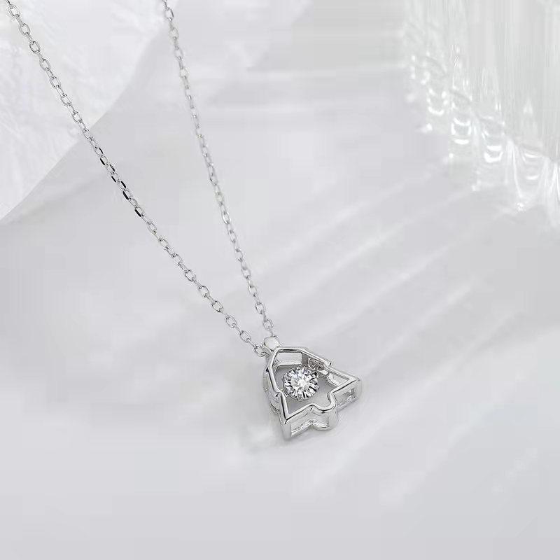 Yongyi S925 Sterling Silver Christmas Tree Necklace - Women's Light Luxury Pendant Jewelry