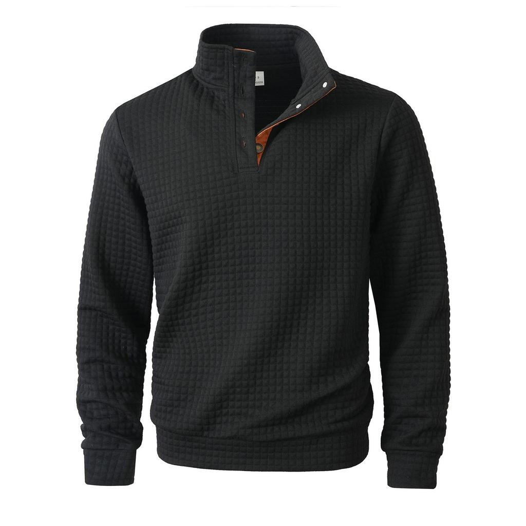 Men's Color Stand Collar Button Sweatshirt Hoodie Men's Sports Large Size Casual Sweatshirt