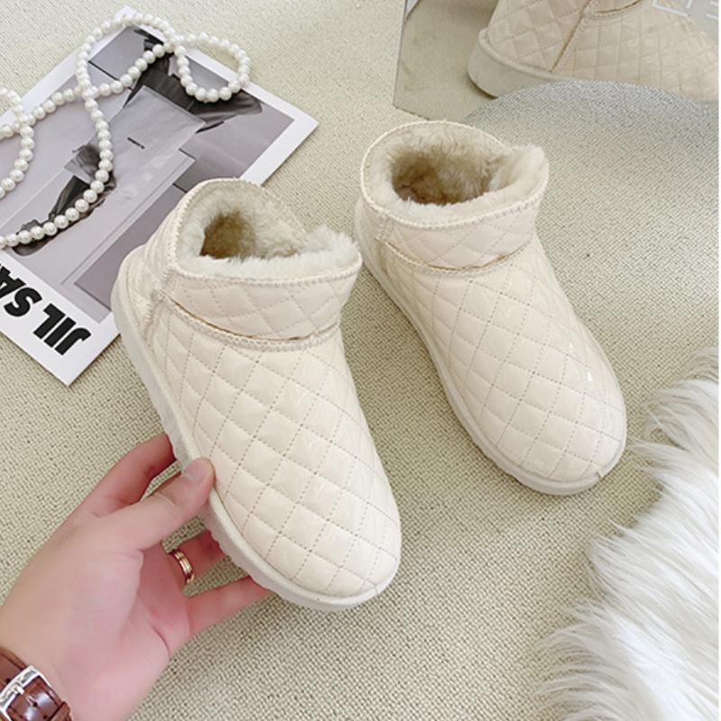 

Женские блестящие кожаные водонепроницаемые зимние сапоги Зимние теплые плюшевые сапоги Женская зимняя повседневная обувь Женские ботильоны Обувь на платформе 41 бежевый