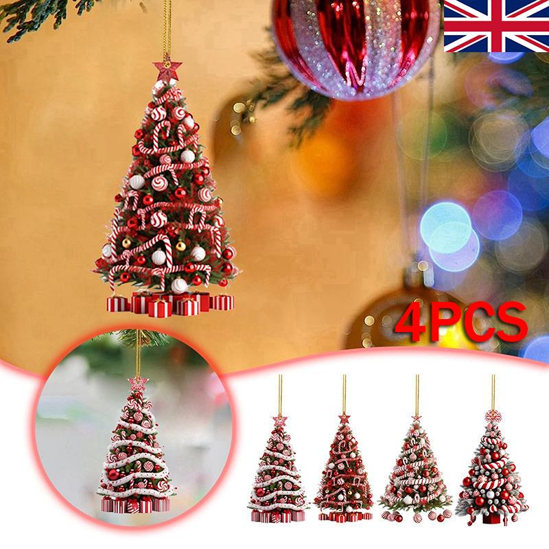 

4 шт. Рождественская конфета-трость подвеска подвесное украшение для рождественской елки украшения для вечеринки 4pcs/set