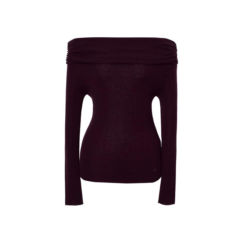 eifini Women's Long Sleeve Off-Shoulder Knit Sweater