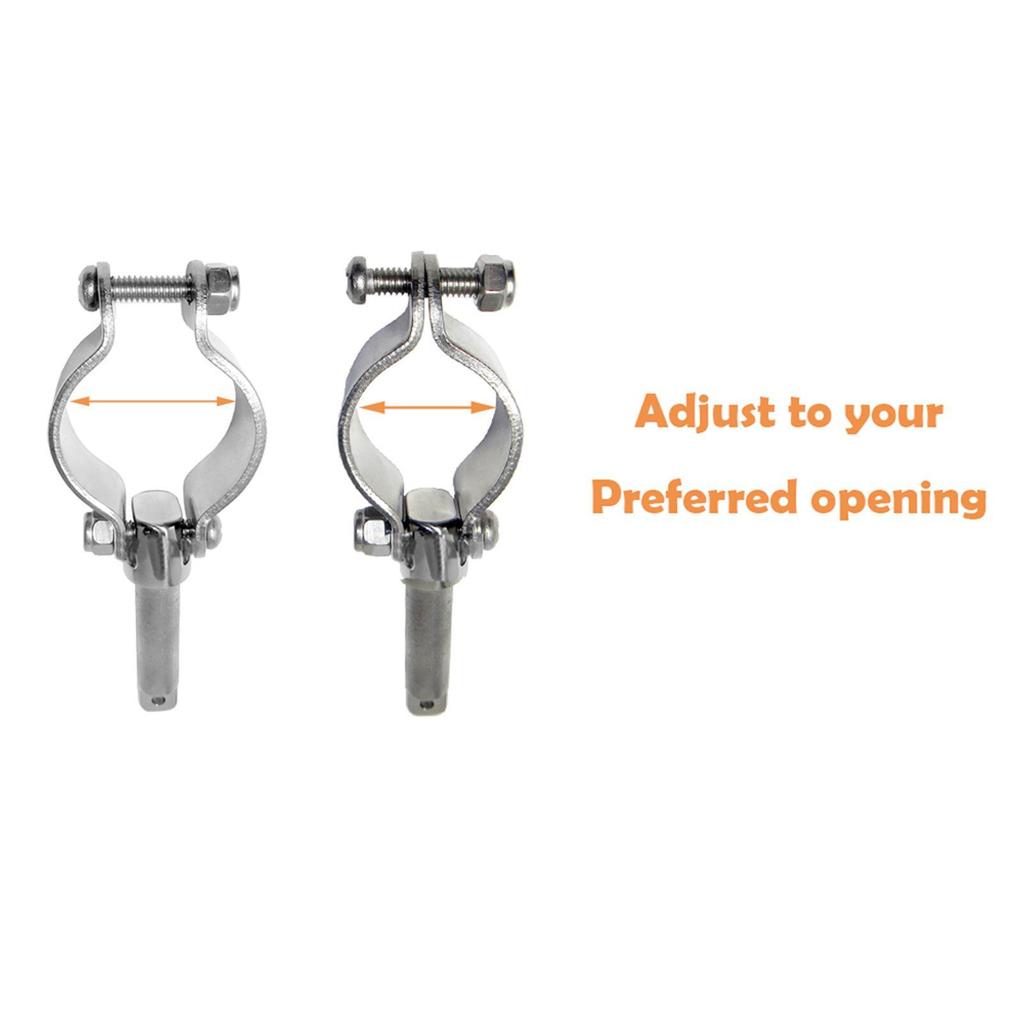 Marine 304SS Clamp On Oarlock for 1/2" Socket Yacht Boat Clamp-On Oar Lock