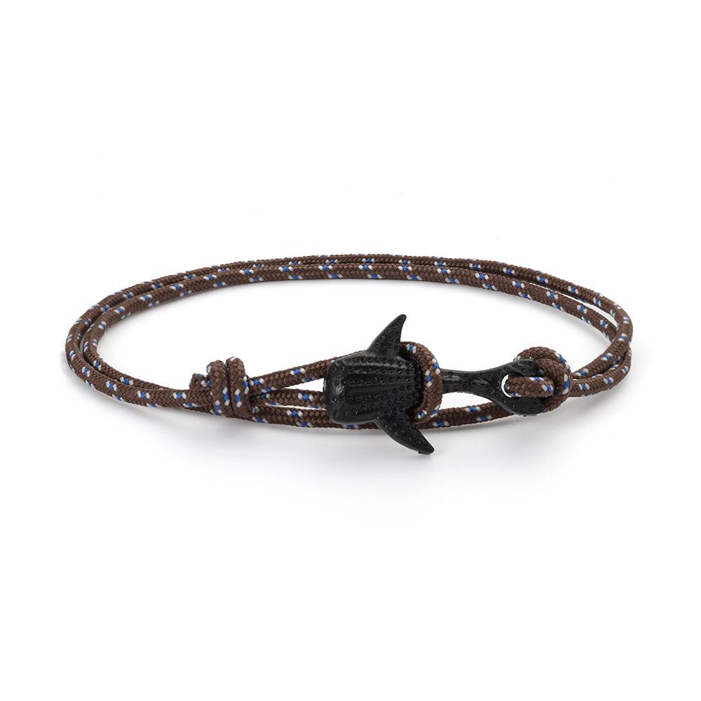 Fashion Nylon Bracelets For Men Women Couple Gifts Wrap Braided Wristband Male Bracelet Rope Alloy Hook Anchor Bangle