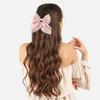 LOVEKIKI 4.9inch Elegant Hair Bows Hair Clip for Womens Fashion Ponytail Hairgripes Girls Solid Color Satin Butterfly Barrettes