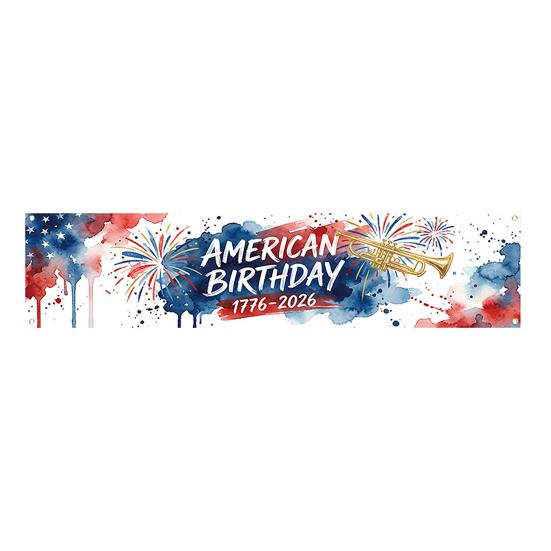 250th Anniversary Banner 6.5x1.5ft 250 Years of Freedom American Patriotic Decoration 1776-2026 USA Porch C