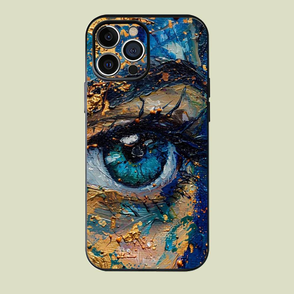 Colorful eyes Silicone Soft Phone Case For iPhone17,16,15,14,13,12,11 Pro Max Plus mini XS XR SE Cover