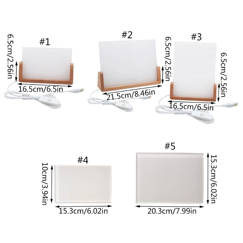 Eleganter Acryl-Fotorahmen mit LED-beleuchtetem Sockel, Sublimations-Bilderrahmen für Hochzeitsfotos und Kunstausstellungen