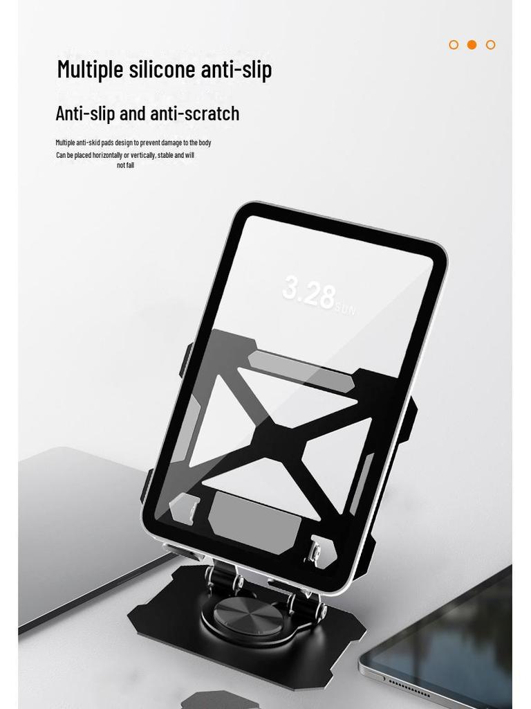 360° Rotating Aluminum Alloy Desktop Tablet Stand with Cooling Feature