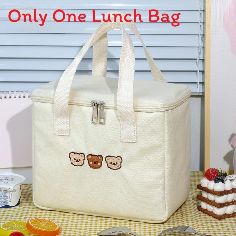 

Cartoon Cute Lunch Bag With Large Capacity Style For Students And Office Use White A
