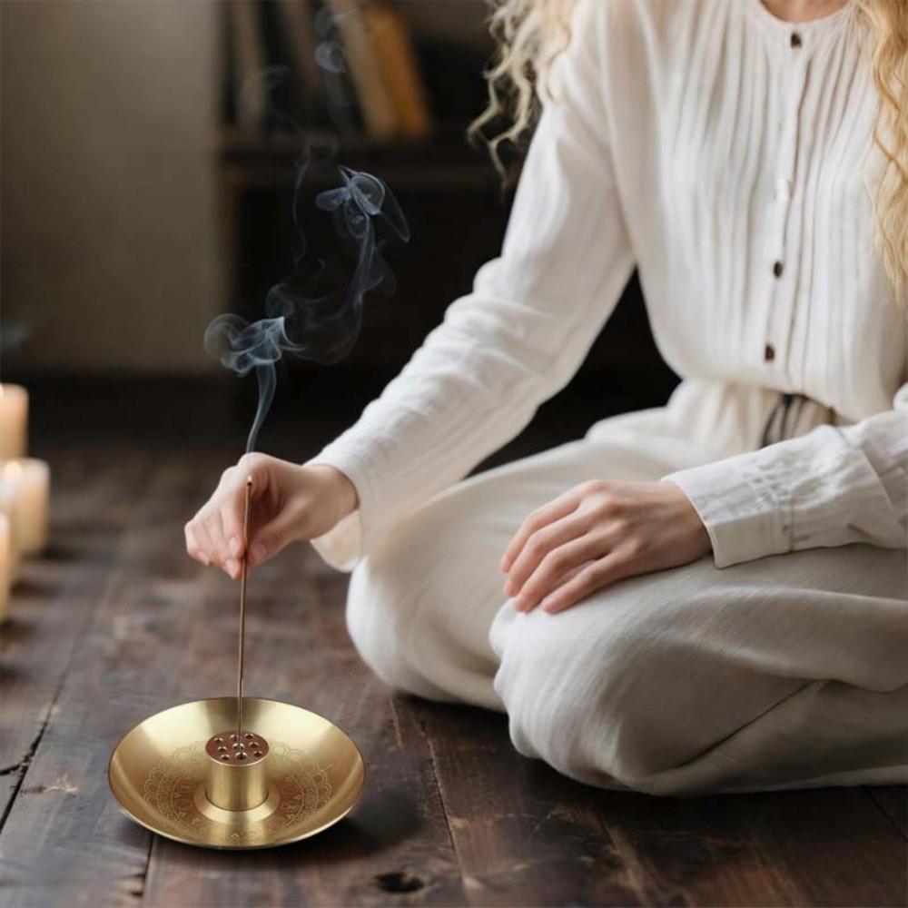 Burner Stand Round Incense Burner Incense Tray Incense Stick Plate 9 Hole Incense Holder